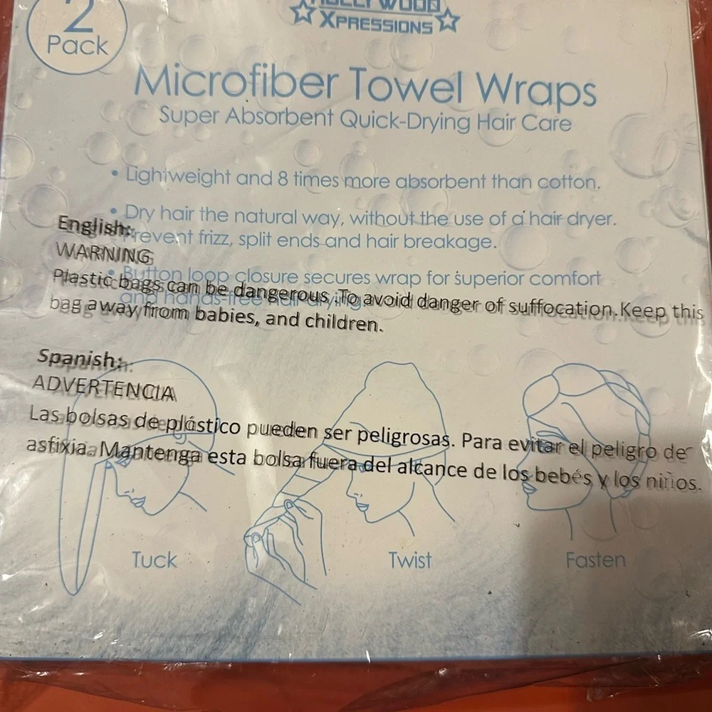 Hollywood Expressions Microfiber Towel Wraps - 2 Pack